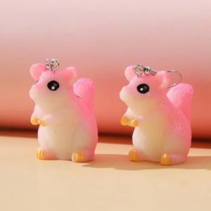 ❤️ FREE Squirrel Animal Rat Mouse Chic Girly Graphic Cute Drop Artsy Earrings